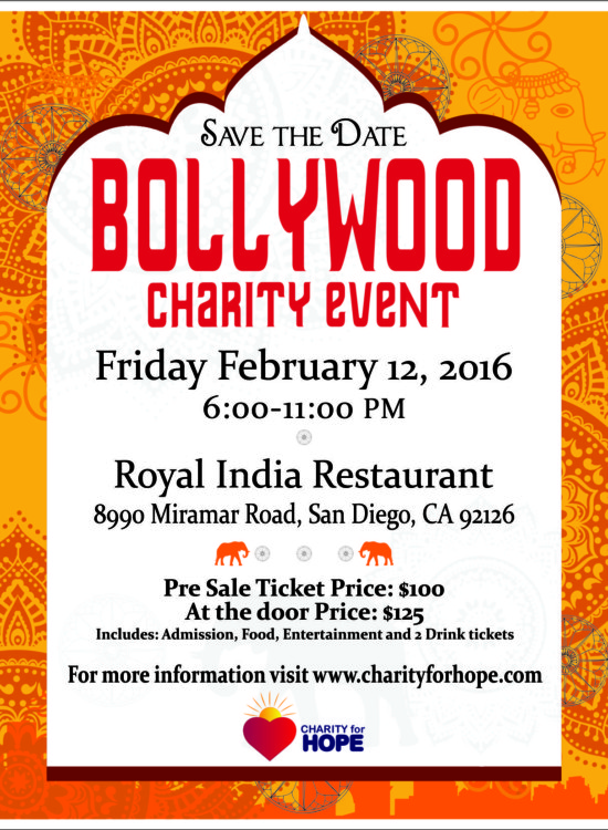 Charity for Hope Bollywood Charity Event poster