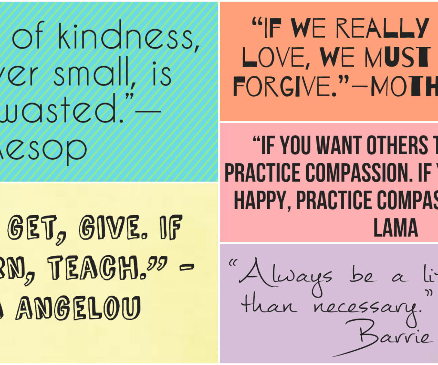 Group of quotes about giving, compassion and kindness